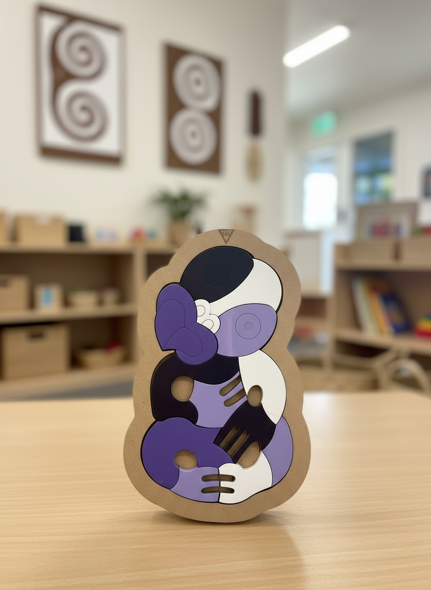 12pc BLOCK COLOUR Tiki Puzzle