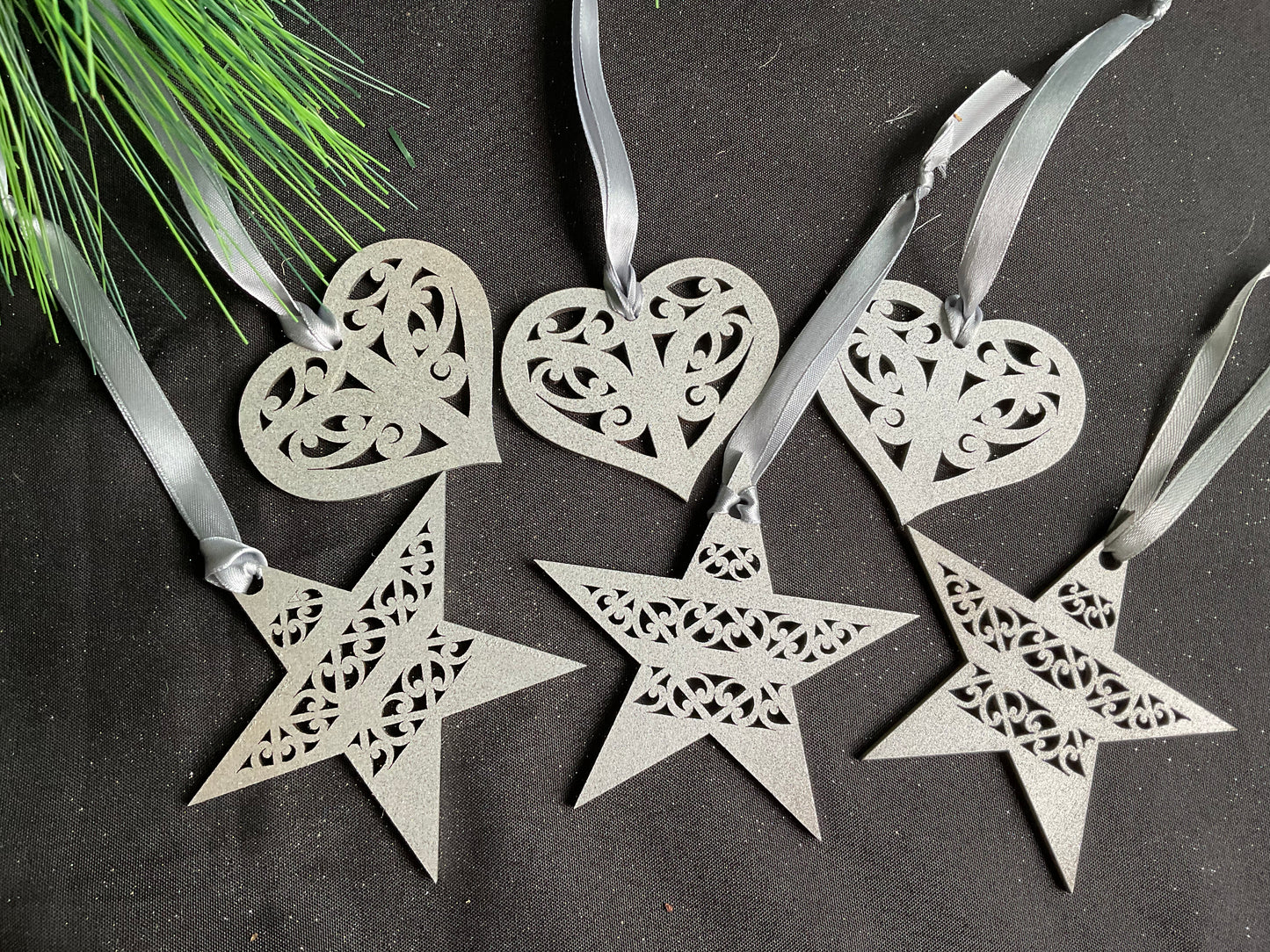 PACK 4- Hearts & Stars (wood/silver/gold)