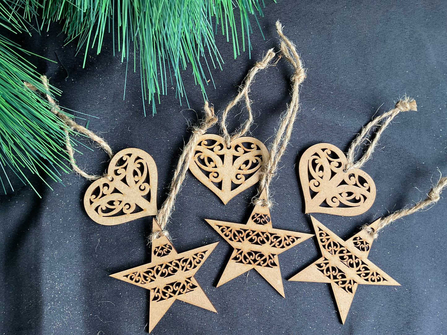 PACK 4- Hearts & Stars (wood/silver/gold)