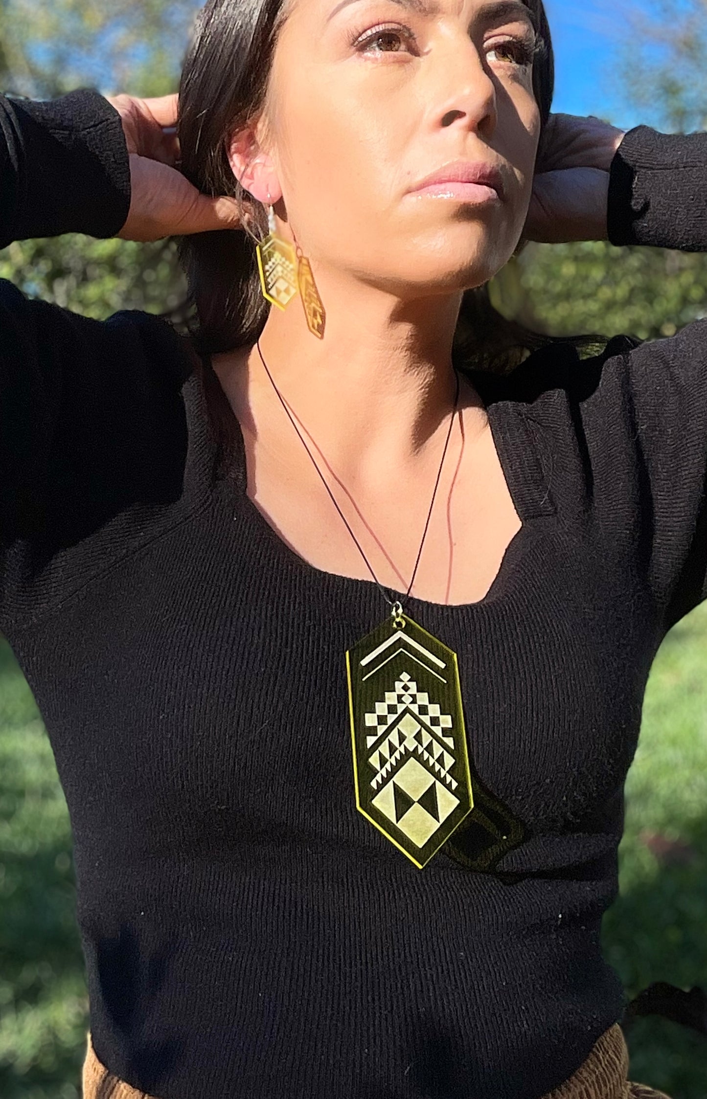 Taniko Yellow Earring & Necklace Set (Large)