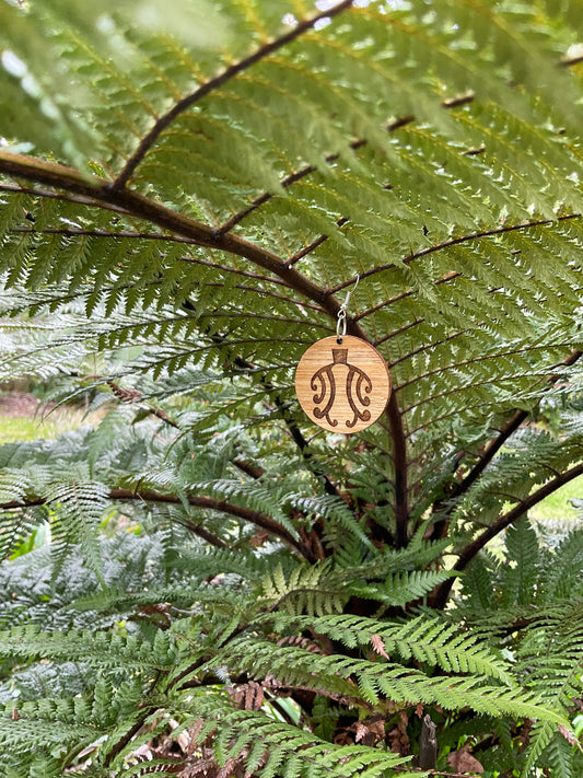 Papatūānuku Bamboo Circle Earring