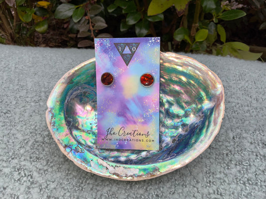Red Tinted Paua Studs