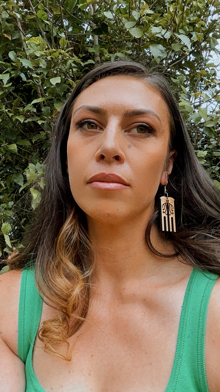 Papatūānuku Bamboo Earring
