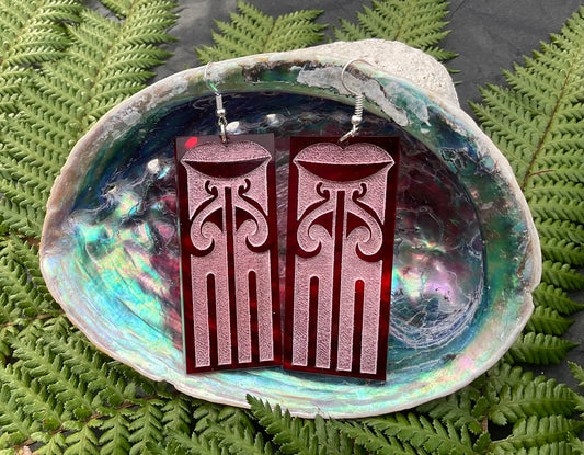Haungaroa Red Rectangle earring