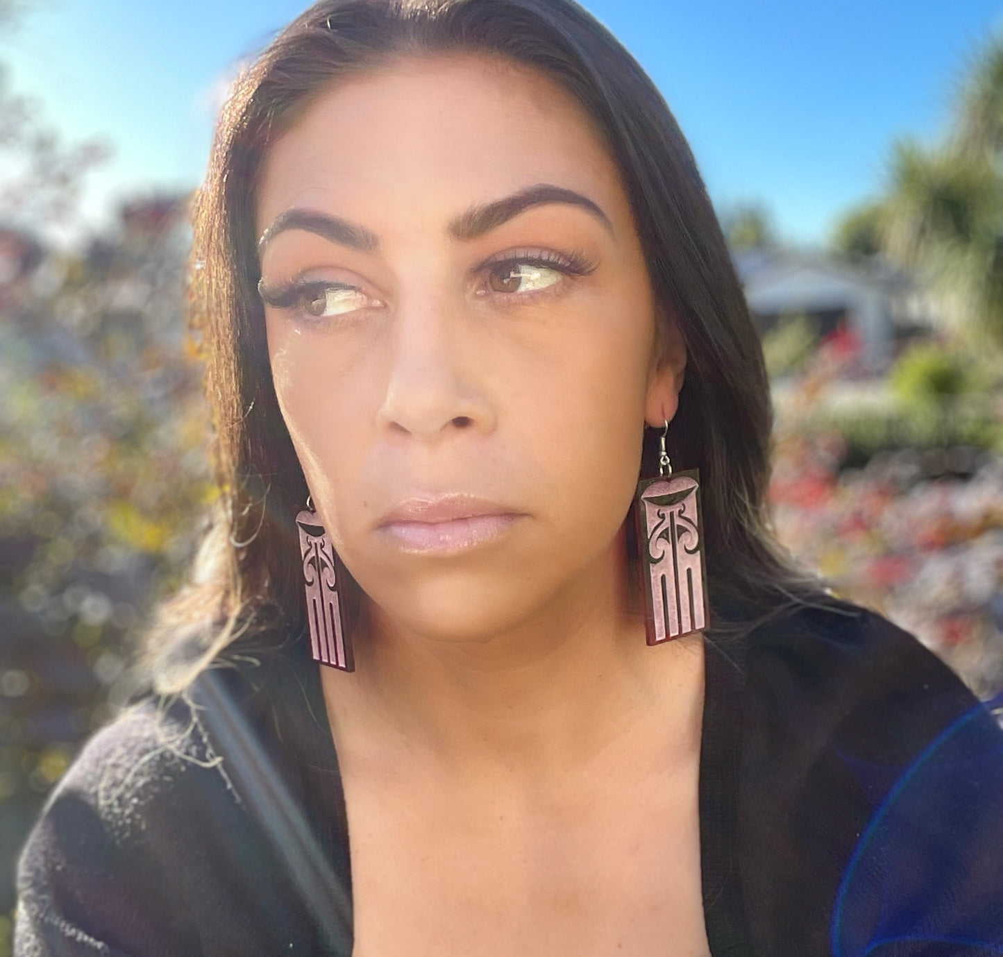 Haungaroa Red Rectangle earring