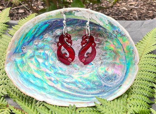Te Hoata & Te Pupu Red earrings