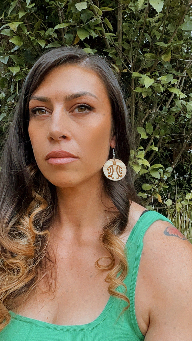 Papatūānuku Bamboo Circle Earring