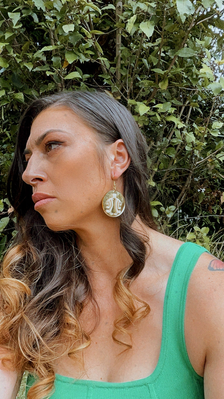 Papatūānuku Gold Mirror Circle Earring