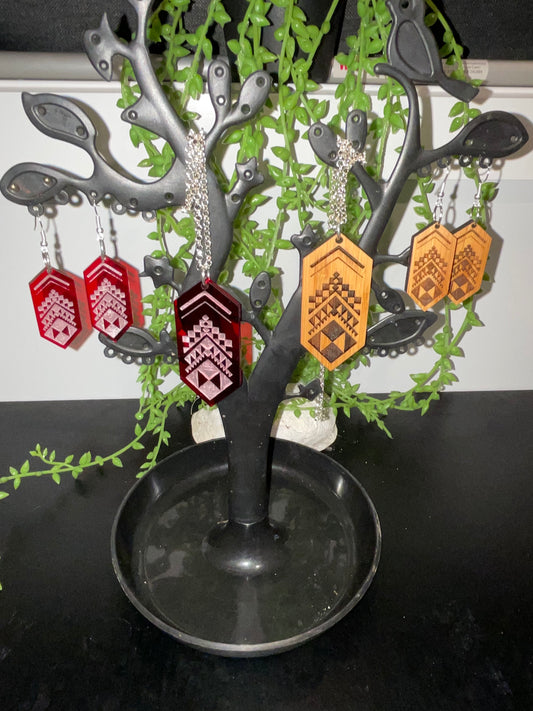 Taniko Bamboo Earring & Necklace Set (Small)