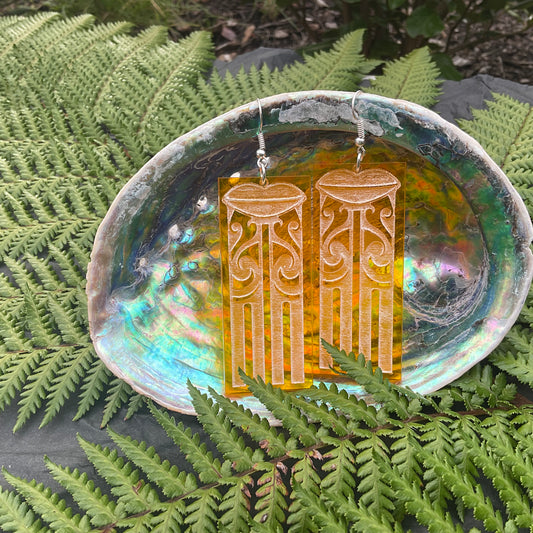 Kuiwai Orange Rectangle earring