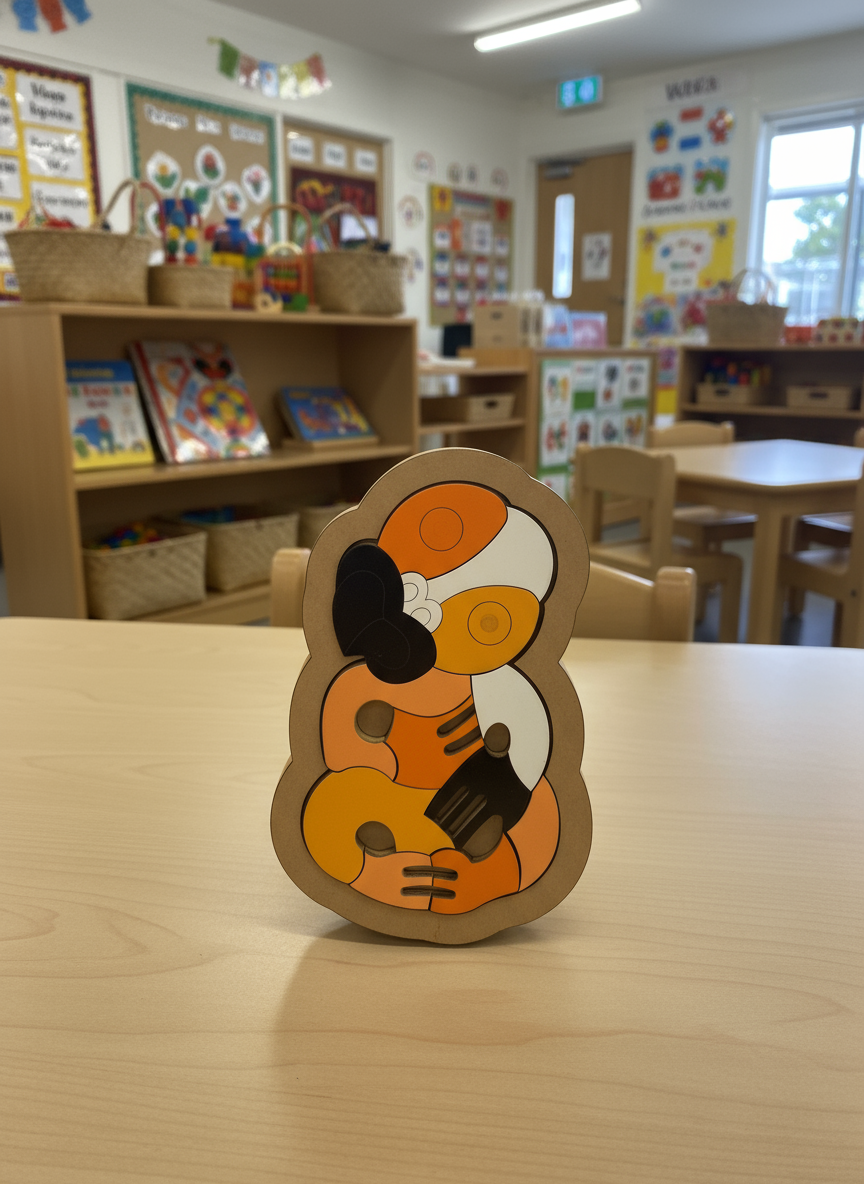 12pc BLOCK COLOUR Tiki Puzzle