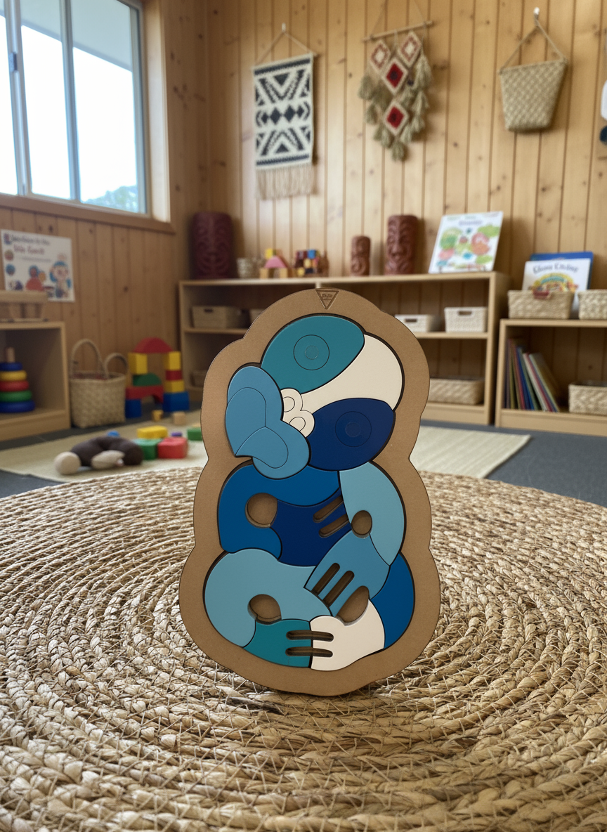 12pc BLOCK COLOUR Tiki Puzzle