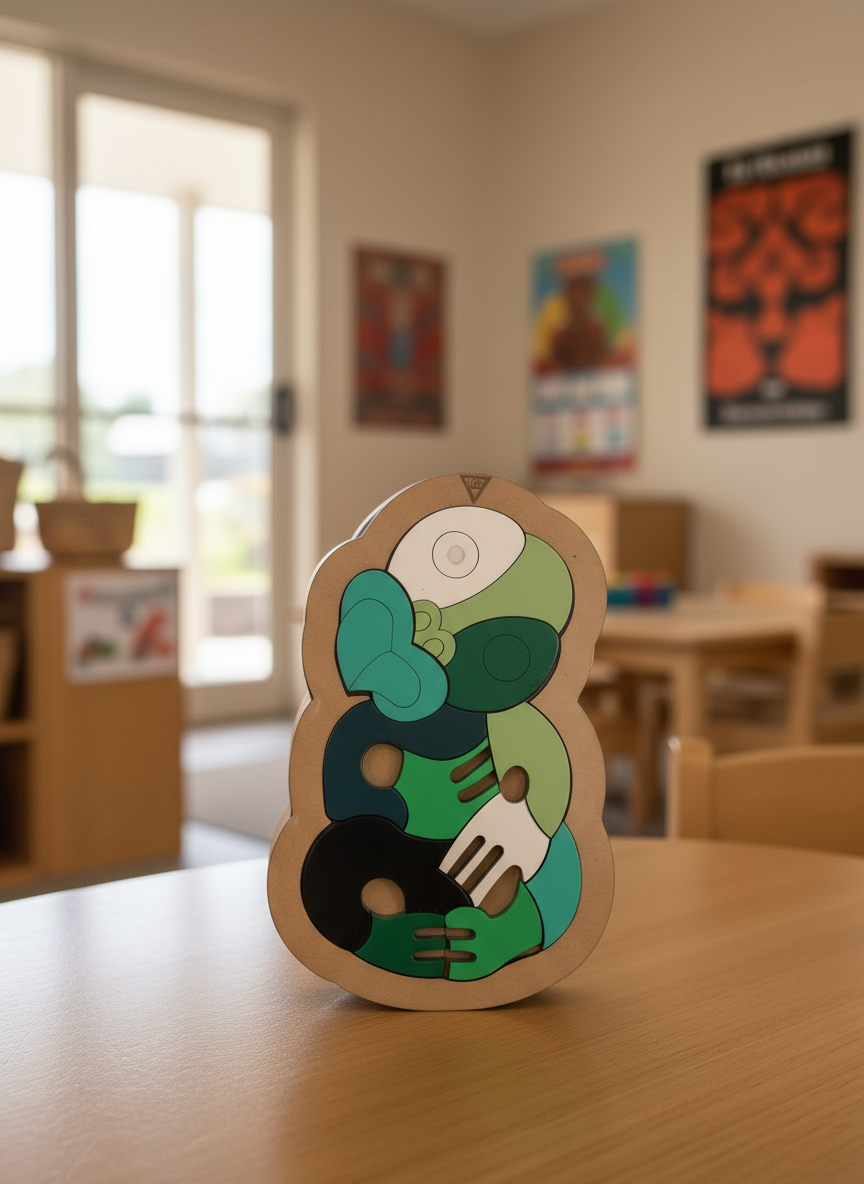 12pc BLOCK COLOUR Tiki Puzzle