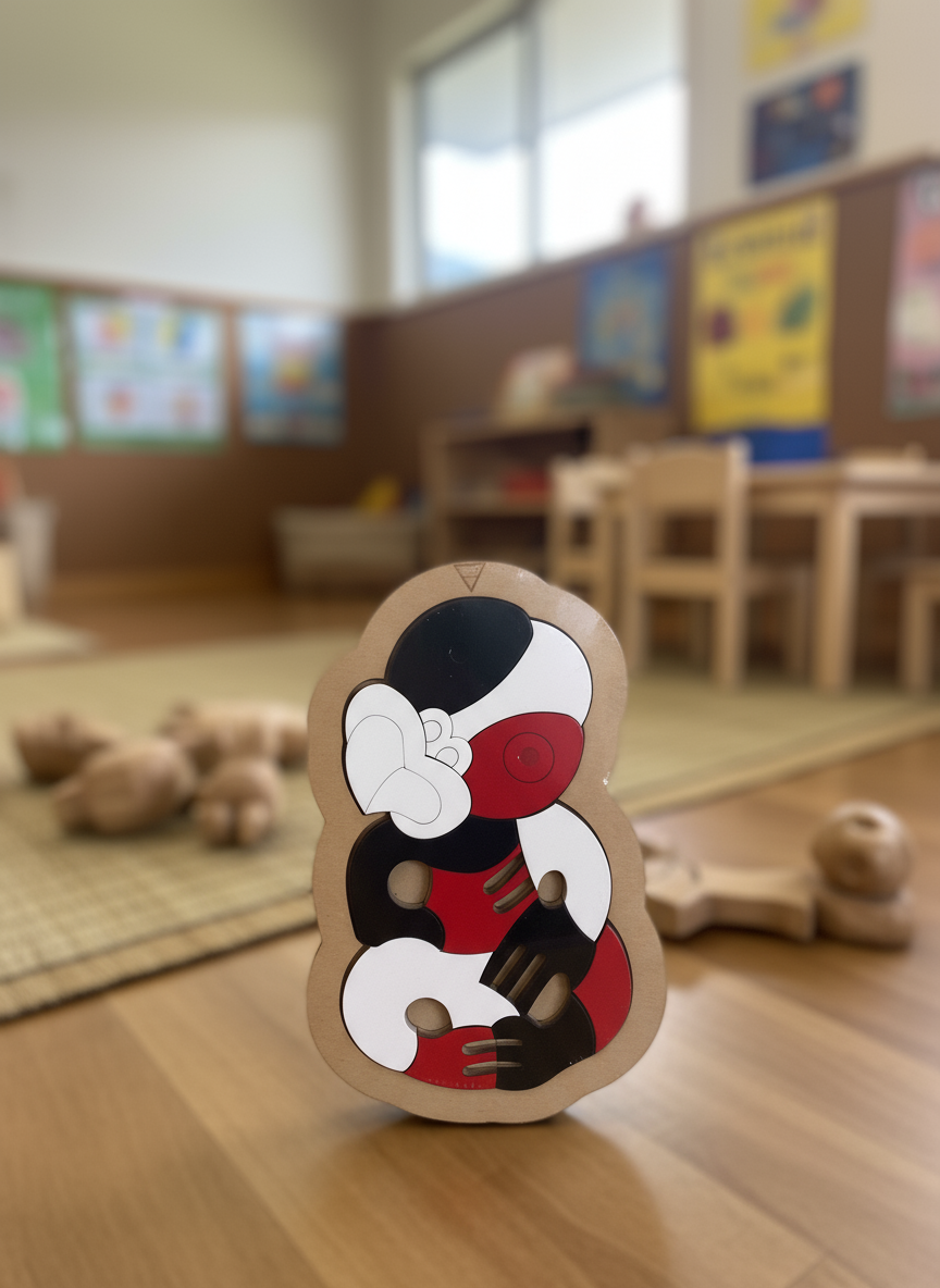 12pc BLOCK COLOUR Tiki Puzzle