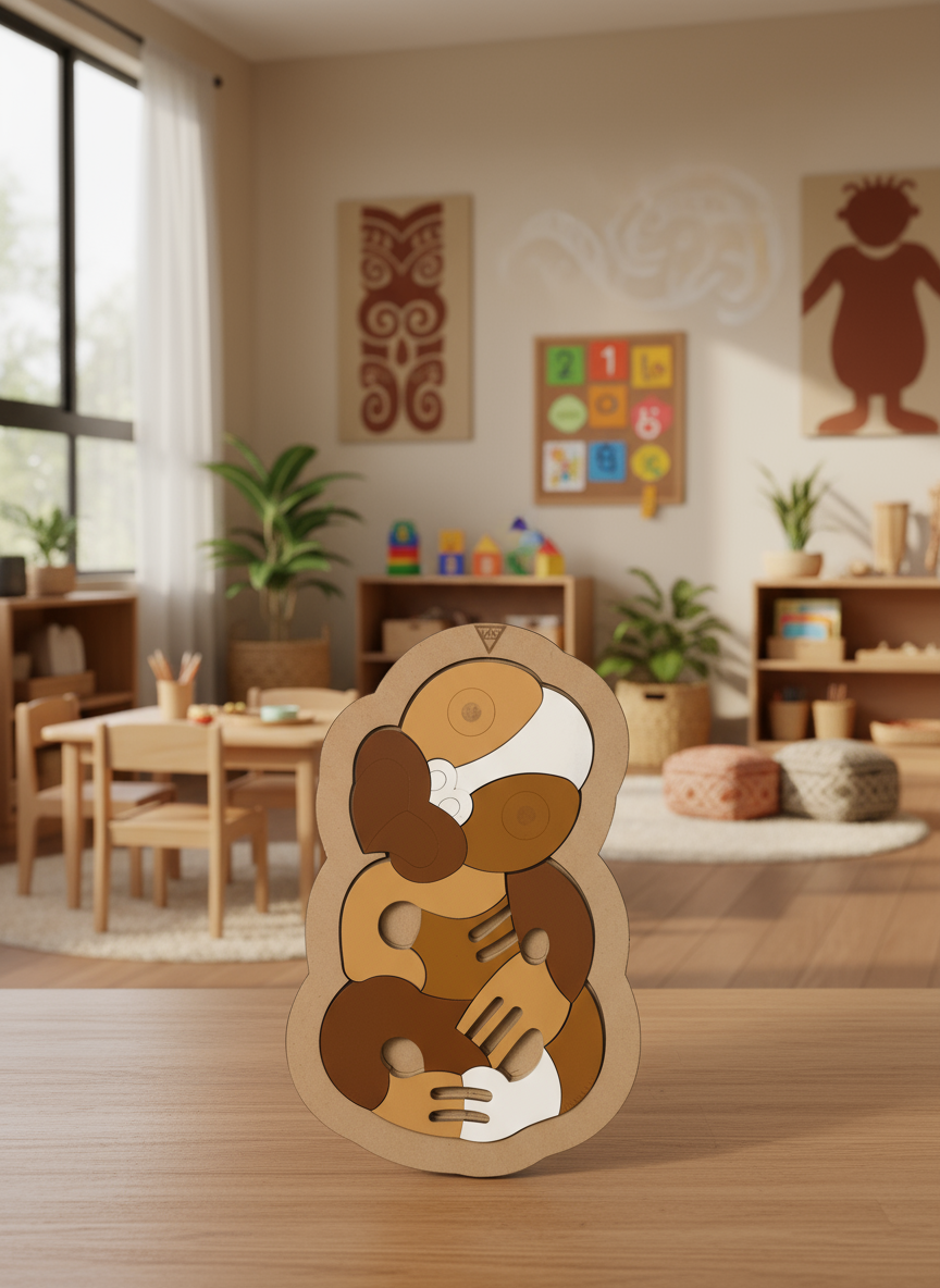 12pc BLOCK COLOUR Tiki Puzzle