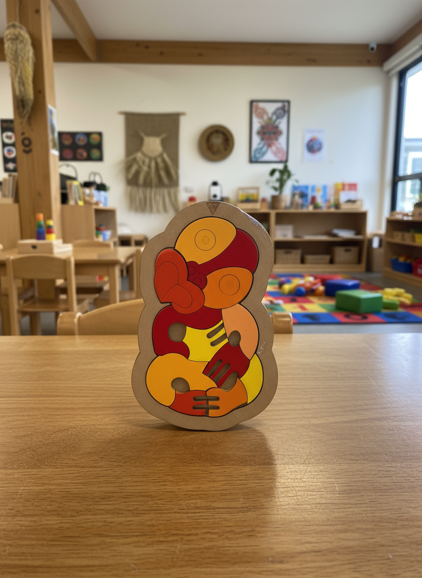 12pc BLOCK COLOUR Tiki Puzzle