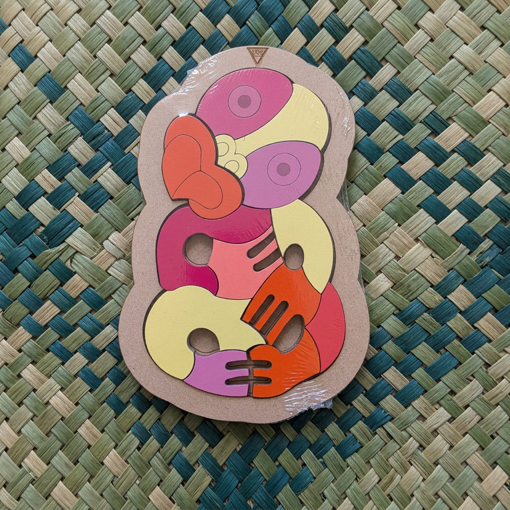 12pc SMALL BLOCK COLOUR TIKI PUZZLES- In stock ready to send