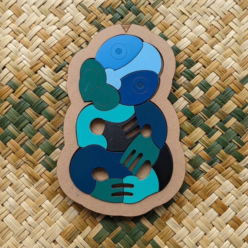 12pc SMALL BLOCK COLOUR TIKI PUZZLES- In stock ready to send