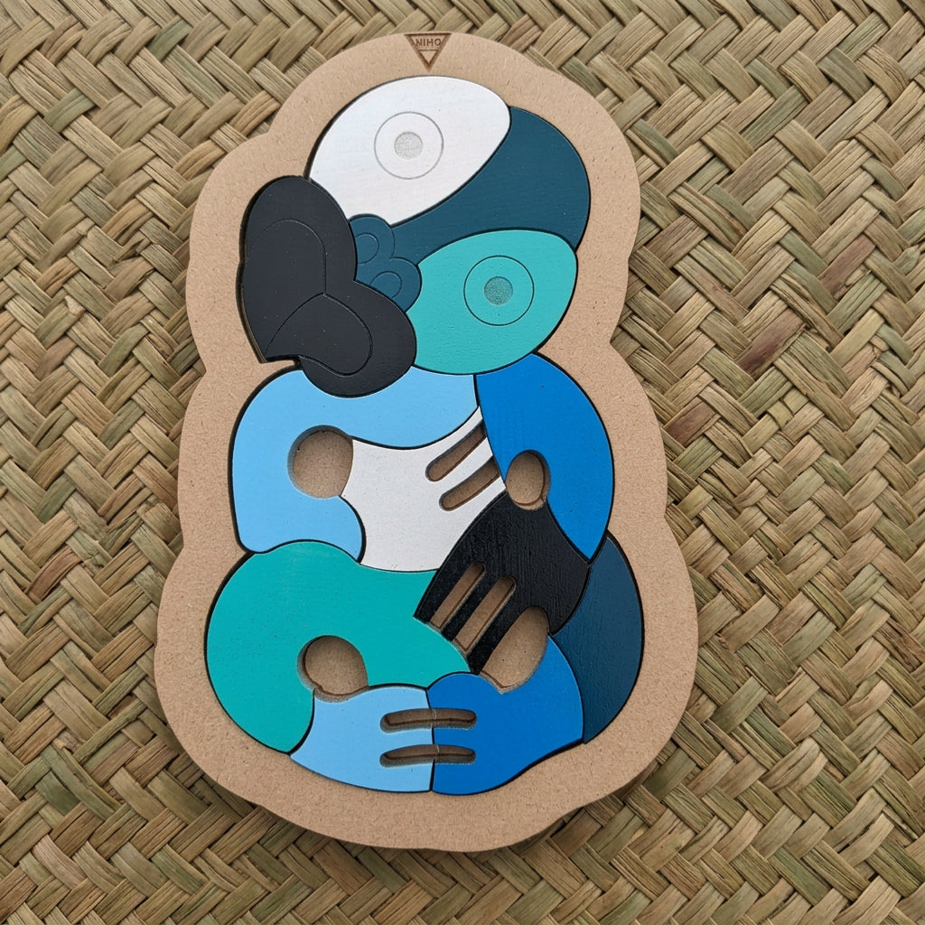 12pc SMALL BLOCK COLOUR TIKI PUZZLES- In stock ready to send