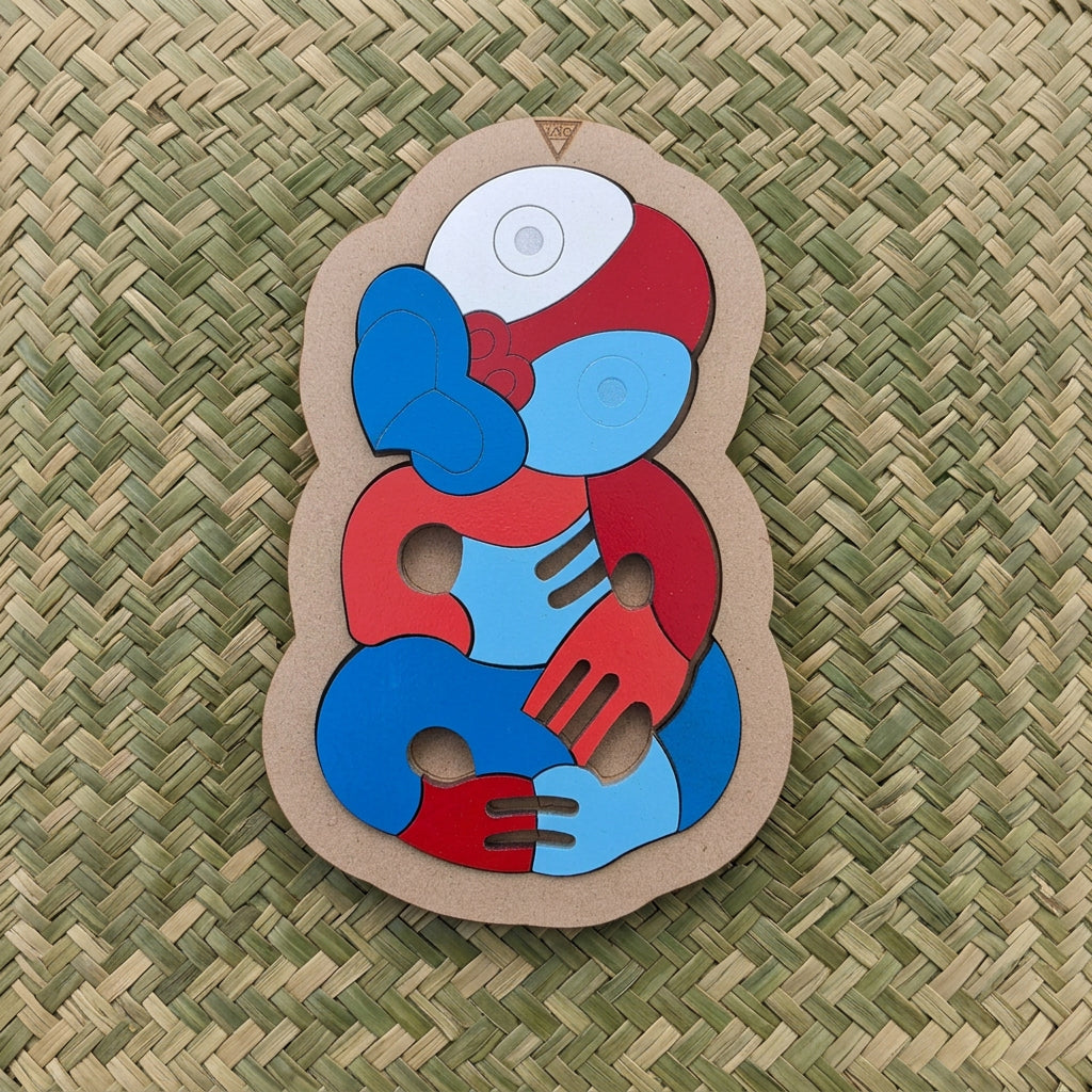 12pc SMALL BLOCK COLOUR TIKI PUZZLES- In stock ready to send