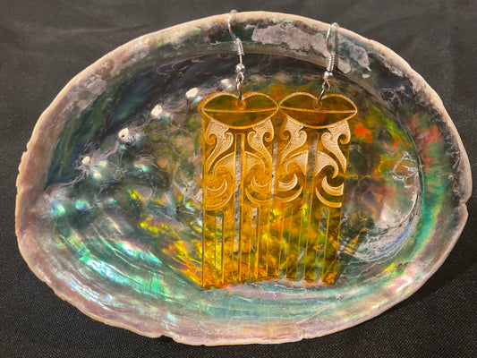 Kuiwai Orange earring- solid infill