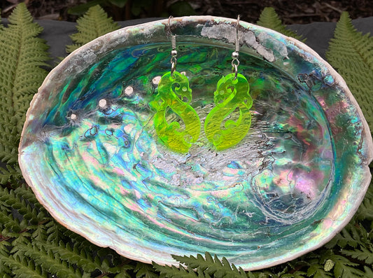 Te Hoata & Te Pupu Neon Yellow earrings