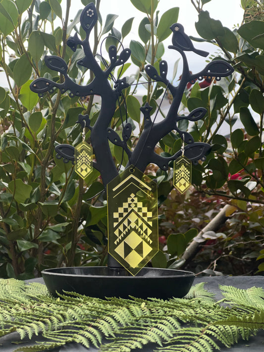 Taniko Yellow Earring & Necklace Set (Large)