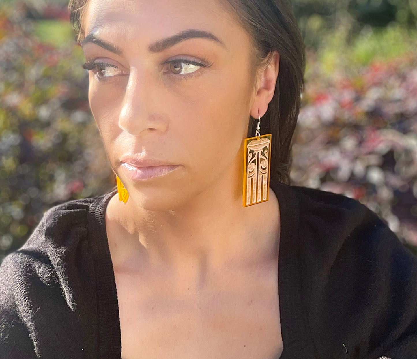 Kuiwai Orange Rectangle earring